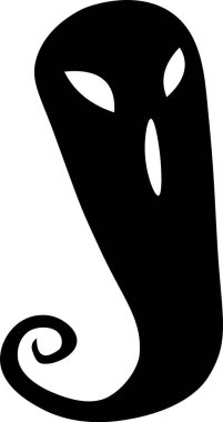 Lord Ganesha 'nın siluetinin minimalist vektör grafik tasarımı Hinduizm ve Hint kültürünün özünü sembolik gösterimiyle yakalıyor.