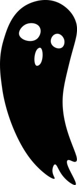 Sıradan siyah hayalet oval gözlerle süzülüyor ve ağzını açıyor. Üzüntüsünü ifade ediyor. Cadılar Bayramı dekorasyonu ve ürkütücü tasarımlar için ideal.