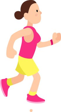 Kadın sporcu koşuyor, spor ruhunu somutlaştırıyor ve genel olarak iyi olmak için düzenli egzersizin faydalarını temsil ediyor.