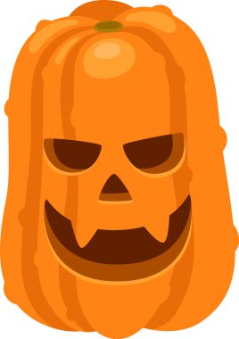 Cadılar Bayramı balkabağı oyması şeytani sırıtışıyla korkunç bir yüz yaratıyor. Ürkütücü bayram kutlamaları ve sonbahar kutlamaları için mükemmel.