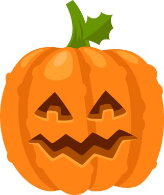 Korkunç zigzag ağızlı turuncu balkabağı oyması ve üçgen gözler Cadılar Bayramı ruhunu temsil ediyor. Ürkütücü tasarımı ve şenlikli renkleriyle.