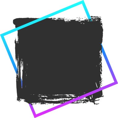 Gradyan kare çerçeve siyah fırça darbesini artırarak, çeşitli tasarım projeleri için mükemmel modern ve sanatsal bir görsel element oluşturur