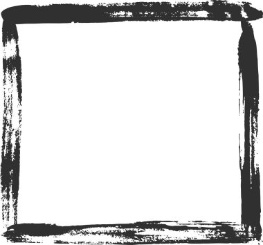 El çizimi grunge fırça kare çerçeve kenarı, temiz beyaz arkaplanı çevreleyen çarpıcı bir görsel element oluşturur, tasarıma ham sanatsal bir dokunuş eklemek için mükemmeldir