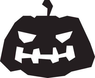 Parlak gözlü ve ağzı olan siyah bir balkabağı silueti Cadılar Bayramı gecesi için ürkütücü bir atmosfer yaratıyor. Bayram süslemeleri ve tebrik kartları için mükemmel.