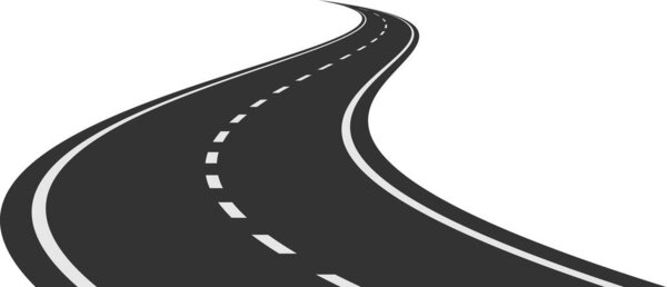 извилистая дорога, исчезающая вдали, представляет собой концепцию путешествия, путешествия и неизвестного будущего, приглашая зрителей рассмотреть возможности и принять открытую дорогу впереди