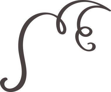 El çizimi zariflik, karmaşık dekoratif girdaplar ve kıvrımlar içeren, çeşitli tasarım projeleri ve sanatsal ifadeleri geliştirmek için mükemmel bir şekilde stilize edilmiş m harfi.