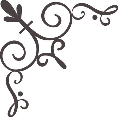 El çizimi dekoratif köşe süsleri zarif girdaplar, noktalar ve organik çizgiler, davetiyeler, kırtasiye veya grafik tasarım projeleri için sofistike bir çerçeve veya sınır oluşturur