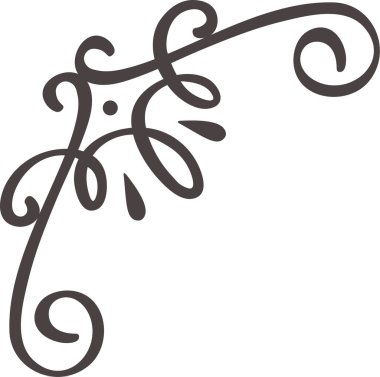 El çizimi, davetiyelere, kırtasiyelere ya da web tasarımlarına sofistike bir dokunuş eklemek için ideal zarif bir köşe taşı yaratmak için gösterişli.