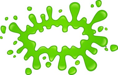 Green slime splattering on a white background, creating a vibrant and gooey visual effect, perfect for representing anything sticky, messy, or playful clipart