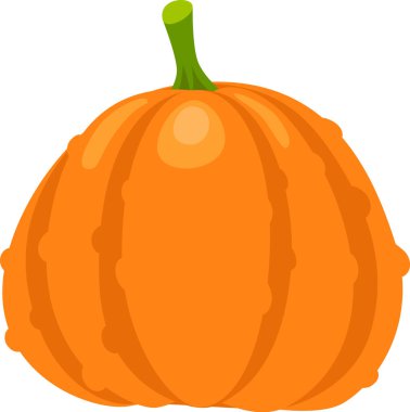 Parlak turuncu balkabağı belirgin dikey oyuklar ve sağlam yeşil bir gövde ile mevsim boyunca sonbahar hasatlarının ve şenlikli kutlamaların özünü yakalıyor.