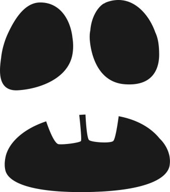 Sonbahar sezonunda ürkütücü ve şenlikli tasarımları geliştirmek için ideal olan olumsuz duyguları ifade eden bir Cadılar Bayramı kabak yüzü içeren siyah ve beyaz vektör çizimi