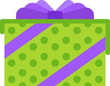 Mor kurdele ve kurdeleyle sarılı yeşil hediye kutusu. Doğum günü ya da Noel gibi özel bir olayı kutlamak için mükemmel. Her kutlamaya neşeli bir neşe katıyor.