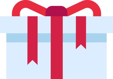 Kırmızı kurdele ve fiyonkla sarılı beyaz hediye kutusu. Noel, doğum günü ya da yıldönümü gibi özel bir olayı kutluyorlar. Cömertliği, aşkı ve kutlamayı simgeliyor.