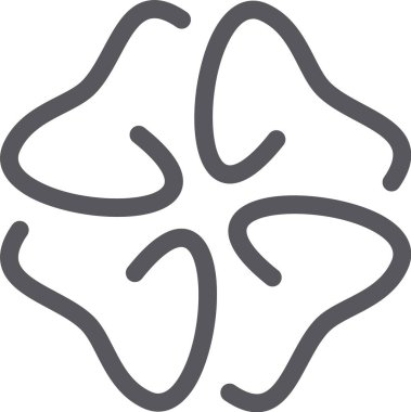 Dört yapraklı yonca, şans, iyi talih ve refahı temsil eden el çizimi, minimalist bir dokunuş için temiz, beyaz bir arkaplan üzerine kuruludur.