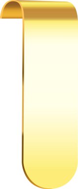 Beyaz arka planda asılı altın metalik dokuya ve kıvrımlı kenara sahip yer imi okumak ve çalışmak için lüks ve zarif bir his yaratıyor.