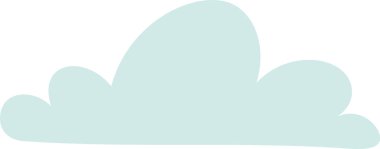 Gökyüzünde yüzen karikatür bulutu, hava, meteoroloji, iklim, rüyalar, hayal gücü ve huzur gibi kavramları temsil ediyor.