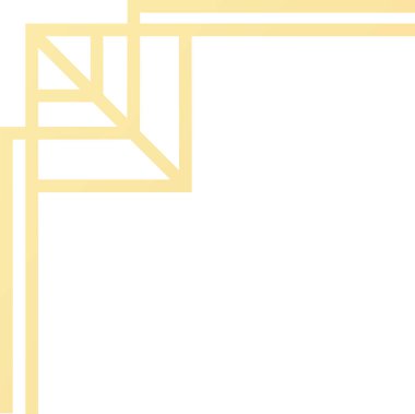 Geometrik krem renkli çerçeve köşesi, sanat deco tarzı. Zarif ve dekoratif bir kenar oluşturuyor. Herhangi bir tasarıma klasik sofistike bir dokunuş eklemek için mükemmel.