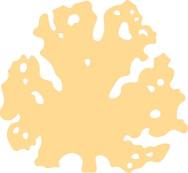 Açık turuncu renkli, düzensiz kenarlar ve deliklerle mercan şekilli tasarım elementi, çeşitli tasarım projelerine biraz deniz yaşamı katmak için mükemmel.