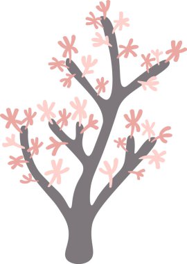 Pembe mercan polipleri koyu gri bir gorgonlunun üzerinde yetişiyor, soyut bir ağaca benziyor, sualtı dünyasına hassas bir renk katıyor.