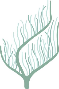 Suyun altında büyüyen canlı yeşil ve turkuaz deniz yosunu doğal bir su ekosisteminin güzelliğini vurgulayan sakin ve sakin bir deniz manzarası yaratır.