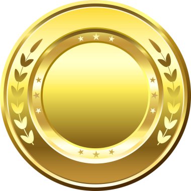 Altın mühür defne çelengi ve parlayan yıldızlarla süslenmiş, kaliteyi, başarıyı ve sertifikayı simgeliyor, her türlü ödül veya tanınma için zarafet ve prestij yayıyor.