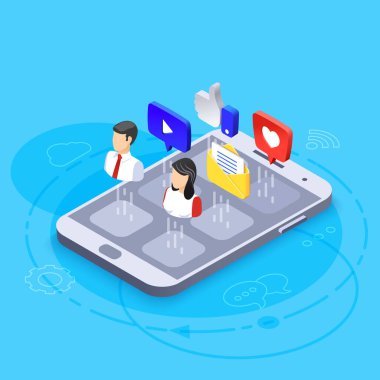 İş insanlarını çeşitli çevrimiçi platformlar üzerinden akıllı telefonlara bağlamak, takipçilerle iletişim kurmak ve sosyal medya pazarlamasında çevrimiçi varlık oluşturmak