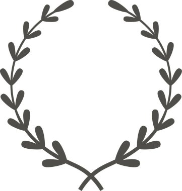 Minimalist ve zarif dairesel defne çelengi çok yönlü bir çerçeve oluşturuyor, çeşitli tasarım projelerini ve dekoratif uygulamaları geliştirmek için mükemmel.