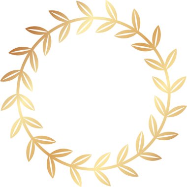 Küçük yapraklı yuvarlak altın defne çelengi ödüller, sertifikalar veya dekoratif amaçlar için ideal minimalist ve zarif bir tasarım yaratır.