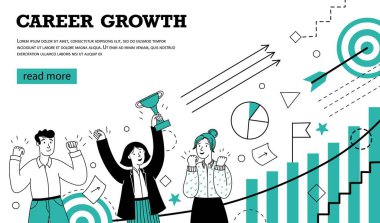 Doodle 'ın kariyer geçmişi. İş büyütme fırsatı, kurumsal iş konsepti, insan kaynakları işe alma geçmişi. Artan kariyer afişi.