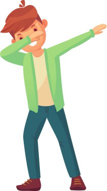 Çizgi film çizimi, genç bir adamın yüzünü koluyla silip diğer kolunu yana doğru tutarak neşe ve zaferi ifade ettiğini gösteriyor.