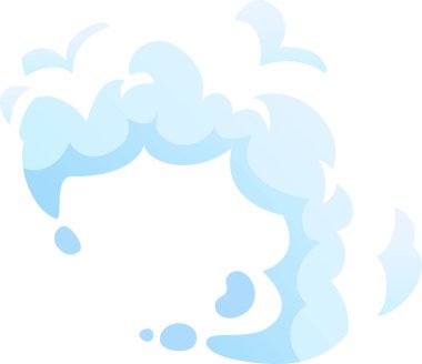 Açık mavi çizgi film bulutu kıvrılıp dönüyor. Açık maviden beyaza doğru bir eğimle. Beyaz bir arka planda. Resimler için ideal. Çocuk kitapları işte. Ya da kapris gerektiren herhangi bir proje.