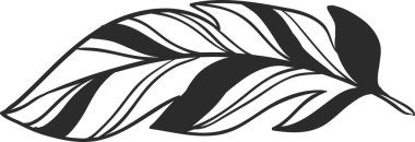 Siyah ve beyaz çizgili tüy çizimi, hafifliği, yumuşaklığı ve umudu sembolize eder. Bohem, klasik veya doğadan esinlenilmiş tasarımlar için mükemmeldir.