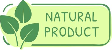 Doğal ürün yeşil yuvarlak yapraklı dikdörtgen pankart, sürdürülebilir seçenekler arayan bilinçli tüketiciler için sağlıklı yaşam tarzını ve çevre dostu ürünleri teşvik etmektedir.