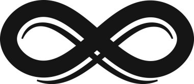 Sonsuzluk sembolü çift siyah çizgilerin oluşturduğu sekiz şekilli, sonsuzluğu somutlaştıran ve matematik, felsefe ve maneviyat projeleri için sonsuz olanaklar sunan bir sembol.
