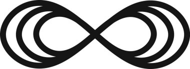 Birbirine dolanmış üçlü sonsuzluk sembolü sürekli bir döngü oluşturuyor, soyut kavramları somutlaştırıyor sınırsız potansiyel, sonsuz aşk ve sonsuz devamlılık gibi.