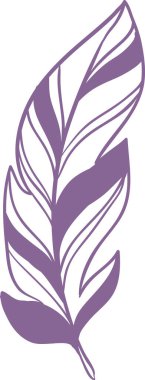 Zarif beyaz çizgilere sahip el çizimi mor tüy, çeşitli tasarım projelerine ve sanatsal çabalara doğanın güzelliğini katan çarpıcı bir desen oluşturuyor.