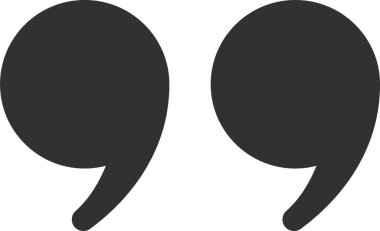 Çift tırnak işaretlerini başlatan ve bitiren minimalist vektör illüstrasyonu, atıfta bulunan metin veya doğrudan alıntıları etkili bir şekilde sembolize ediyor, çeşitli yazma ve iletişim bağlamları için ideal