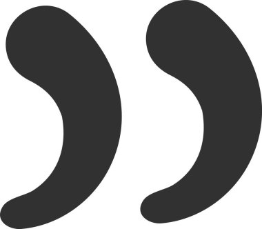 Koyu gri noktalama işaretleri alıntılanmış bir paragrafı temsil ederek, yazılı içeriğe vurgu ve güvenilirlik ekleyerek, bir hoparlör veya özel bir metin alıntısını vurguluyor