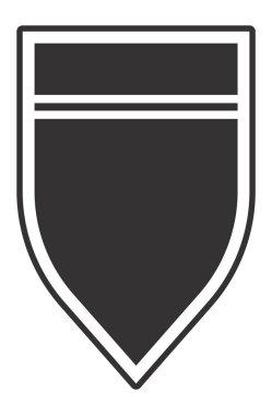 Minimalist kalkan, yatay şeritli, güvenlik, savunma ve güvenilirliği temsil eden, dayanıklılığı ve istikrarlılığı grafik biçiminde somutlaştıran temiz, modern bir tasarım ile temsil eder.