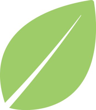 Çevresel kavramları sembolize eden basit yeşil yaprak, doğa, büyüme, sürdürülebilirlik ve ekolojik farkındalık mesajını teşvik eden,