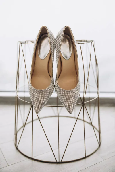 Beautiful Wedding Shoes Bride — Stock Photo, Image