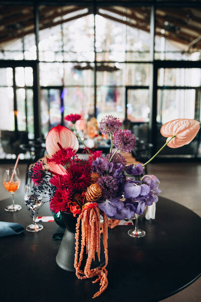 Wedding Ceremony Bouquet Arrangement Colorful Flowers Stock Image