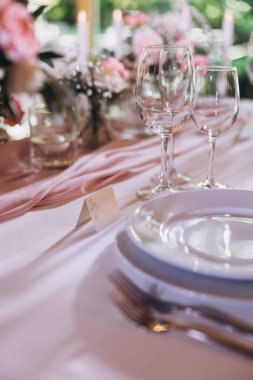 beautiful table setting for wedding party