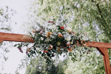 Düğün töreninde güzel çiçekler, kapatın.