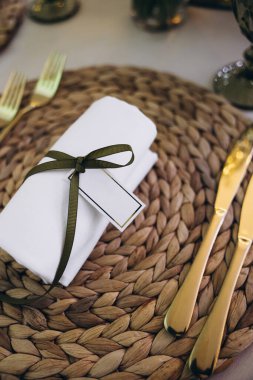 Düğün ya da parti için masa hazır. Kapatın.