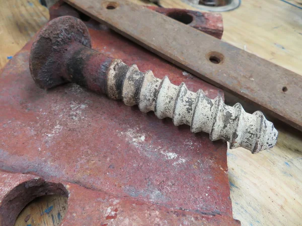 antique tool heavy metal screw manual forge