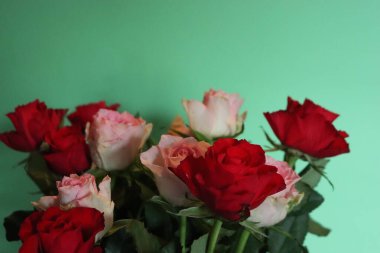 Güzel bir buket saten çiçek aroma renkleri detayları sever.