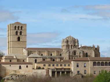Zamora Katedrali eski İspanyol şehri Romanca stili güzel taş
