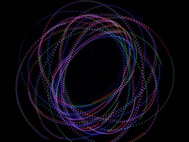 Geometrik şekilli muhteşem renkli ışıklar. Özel efektler.