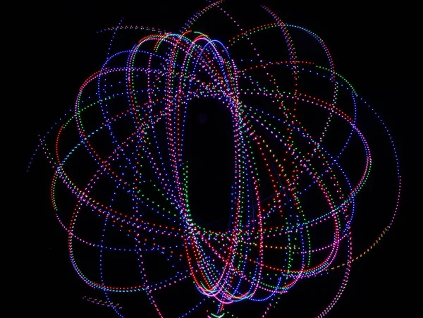 Luzes Coloridas Espetaculares Com Formas Geométricas Efeitos Especiais — Fotografia de Stock